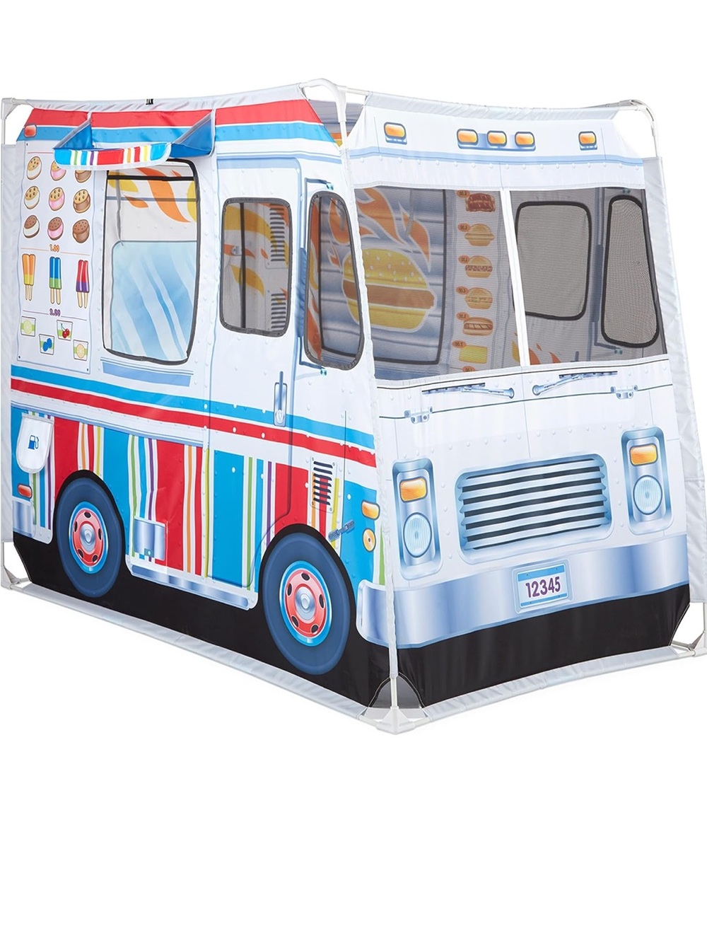 Melissa and Doug Play Food Truck Tent - Colorful Blue & White NWT
